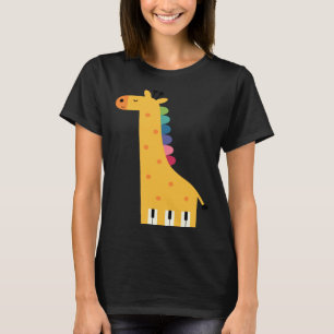 Cute Giraffe Piano Music T-Shirt