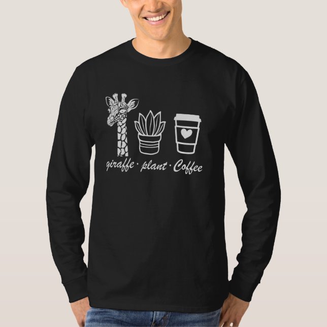 cute Giraffe Plant Coffee T-Shirt (Front)