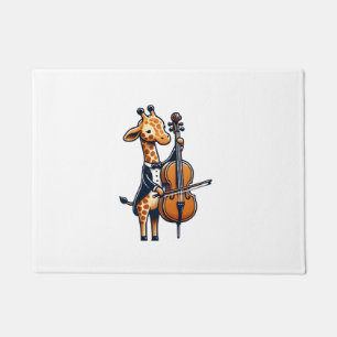 Cute Giraffe Playing Cello Giraffes Musician Music Doormat