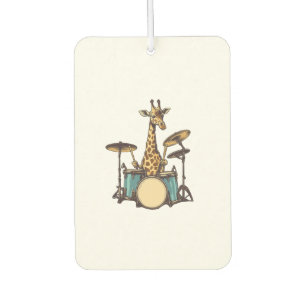 Cute Giraffe Playing Drums Giraffes Drummer Music Air Freshener