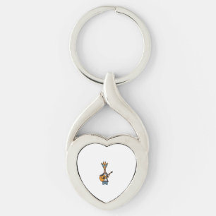 Cute Giraffe Playing Guitar Giraffes Musician Musi Keychain