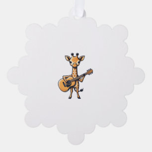 Cute Giraffe Playing Guitar Giraffes Musician Musi Ornament Card