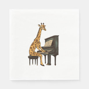 Cute Giraffe Playing Piano Giraffes Musician Music Napkin