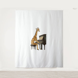 Cute Giraffe Playing Piano Giraffes Musician Music Tapestry