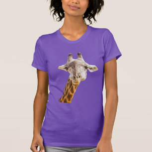 Cute Giraffe Purple Modern Funny Animal T-Shirt