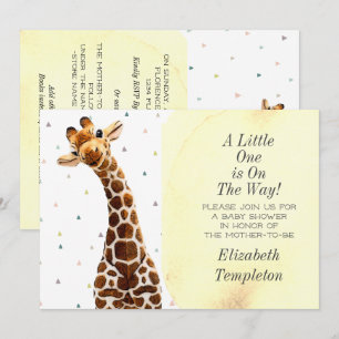 Cute Giraffe Safari Animal Pretty Modern Invitation