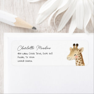 Cute Giraffe Safari Return Address Labels