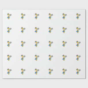 Cute Giraffe Tennis Field Day – Fun Sports Charact Wrapping Paper