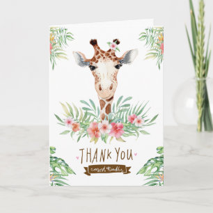Cute Giraffe Thank You Card