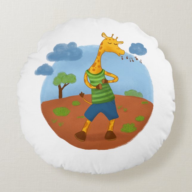 Cute Giraffe Throw Pillow (Front)