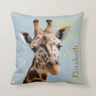 Cute Giraffe Tilting Head Throw Pillow