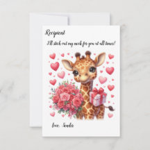 Cute giraffe Valentine's Day card