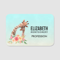 Cute Giraffe Watercolor Mom & Baby
