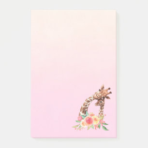 Cute Giraffe Watercolor Mom & Baby Post-it Notes