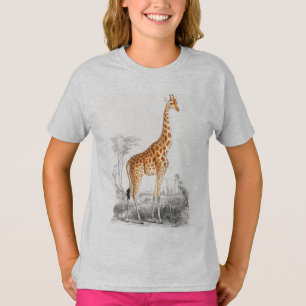 Cute giraffe wild african animal girls T-Shirt