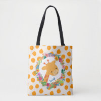 Cute Giraffe with a Watercolor Floral Wreath
