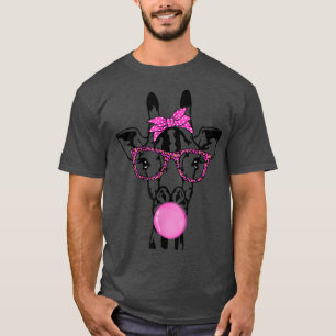 cute giraffe with bubble gum bandana glasses  T-Shirt