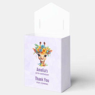 Cute Giraffe with Floral Crown Favor Box