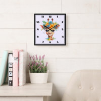 Cute Giraffe with Floral Crown