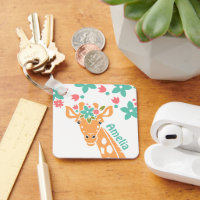 Cute Giraffe with Flower Crown Personalised