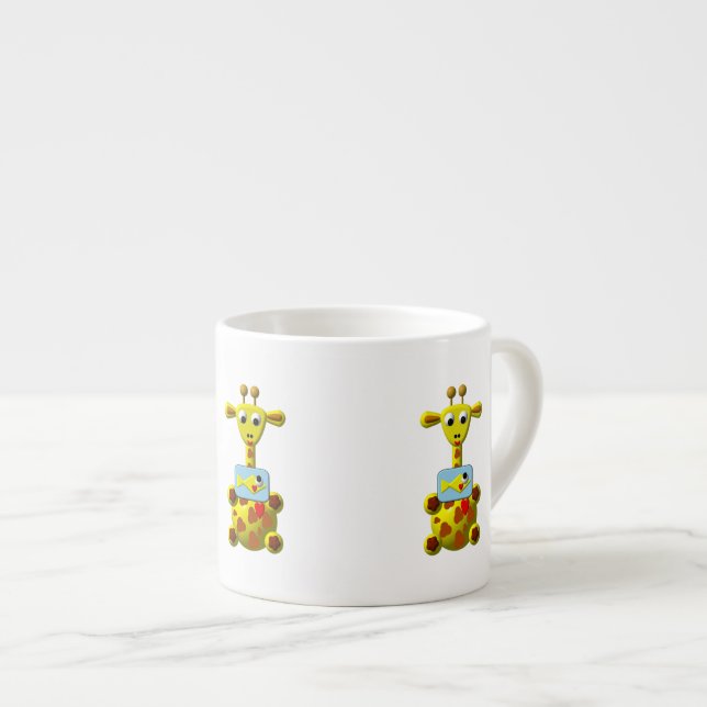 Cute Giraffe with Goldfish Espresso Cup (Front Right)