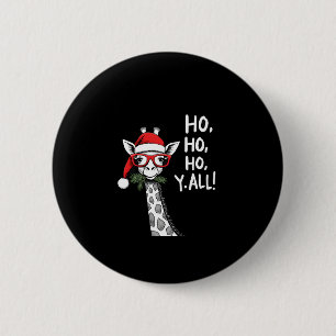 Cute Giraffe With Santa Hat Merry Xmas Giraffe Lov 2 Inch Round Button