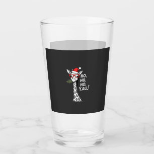 Cute Giraffe With Santa Hat Merry Xmas Giraffe Lov Glass