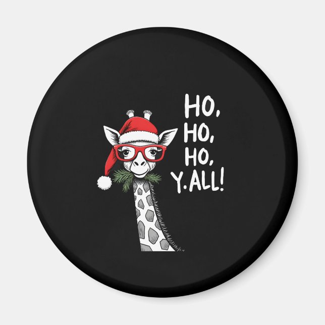 Cute Giraffe With Santa Hat Merry Xmas Giraffe Lov Magnet (Front)