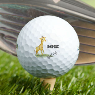 Cute Giraffe with your Name, Above Par Golf Balls