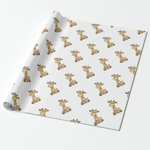 CUTE GIRAFFE WRAPPING PAPER