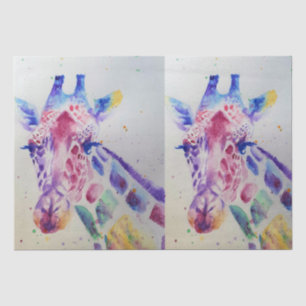 Cute Giraffe Zoo Animal Pattern Watercolor Tissue Paper