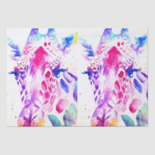 Cute Giraffe Zoo Animal Pattern Watercolor Tissue Paper