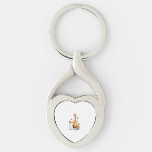 Cute Giraffes, Books and Tea Gift   Keychain