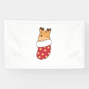Cute Giraffes In Christmas Sock For Christmas Gira Banner