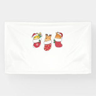 Cute Giraffes In Christmas Sock For Christmas Gira Banner