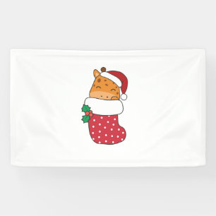 Cute Giraffes In Christmas Sock For Christmas Gira Banner