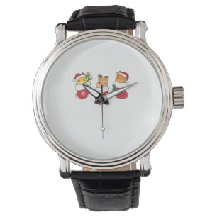 Cute Giraffes In Christmas Sock For Christmas Gira Watch