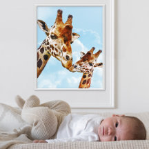 Cute Giraffes Nursery Poster