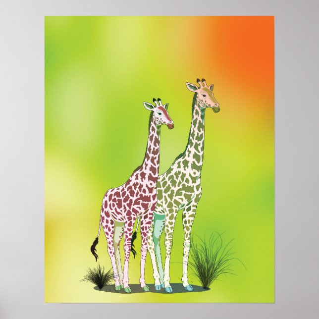 Cute Giraffes Poster (Front)