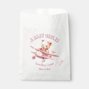 Cute Girl Baby Bear Pilot Pink Airplane Beautiful Favour Bag