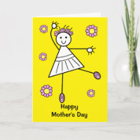 Cute Girl Ballet Dancer Yellow Mother's Day