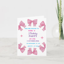 Cute Girl Birthday Party Invitation – Pink Birthda
