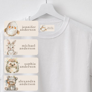 Cute Girl Boho Floral Animals Waterproof Name 