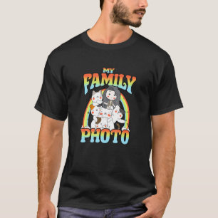 Cute Girl Cats Rainbow Family Photo Cat Lovers Own T-Shirt