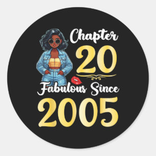 Cute Girl Chapter 20 Years Old Fabulous Since 2005 Classic Round Sticker