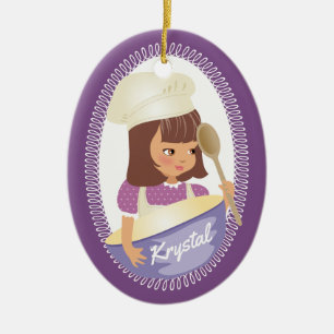 Cute girl chef culinary Christmas Ornament