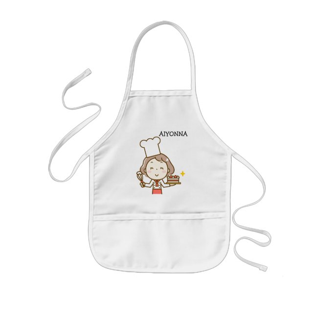Cute Girl Chef Kids Apron (Front)