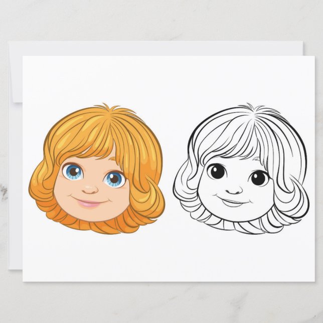 Cute girl colouring page (Front)