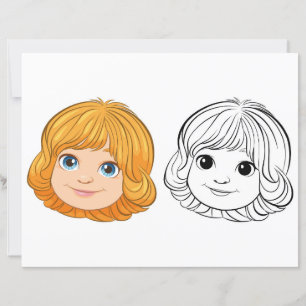 Cute girl colouring page