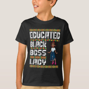 Cute Girl Educated Black Boss Lady American Africa T-Shirt